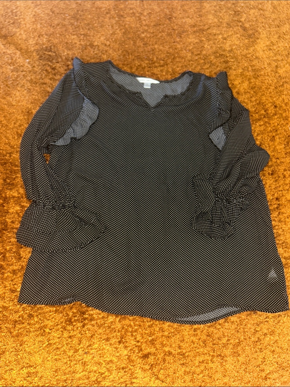 Counterparts Black Blouse with White Micro Dots